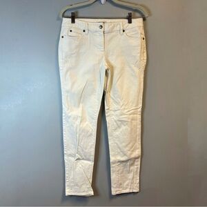 Kenneth Cole Jeans White Skinny Denim Sz 6P EUC Designer 5 Pocket Zipper